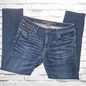 American Eagle Outfitters Dark Blue Extreme Flex Jeans Slim Straight